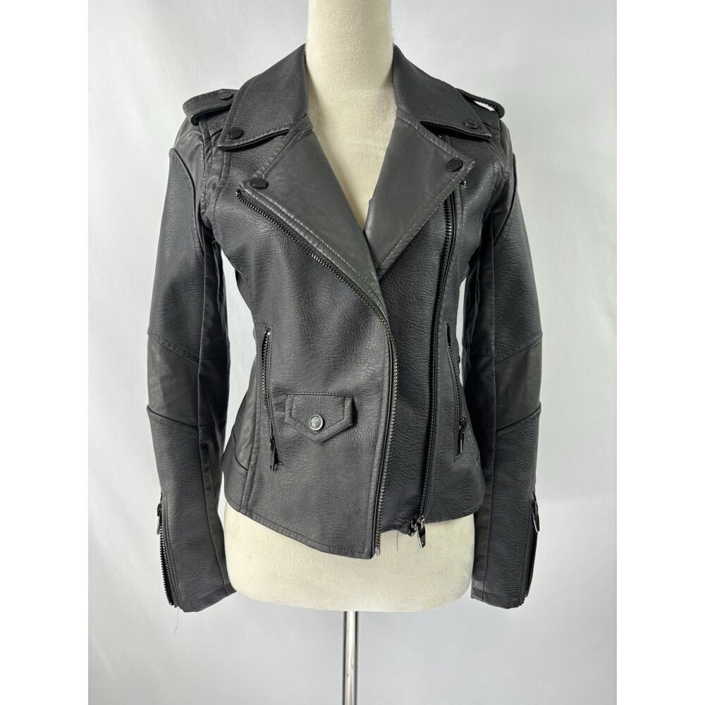 Blank NYC Easy Rider Faux Leather Moto Jacket Black XS Biker